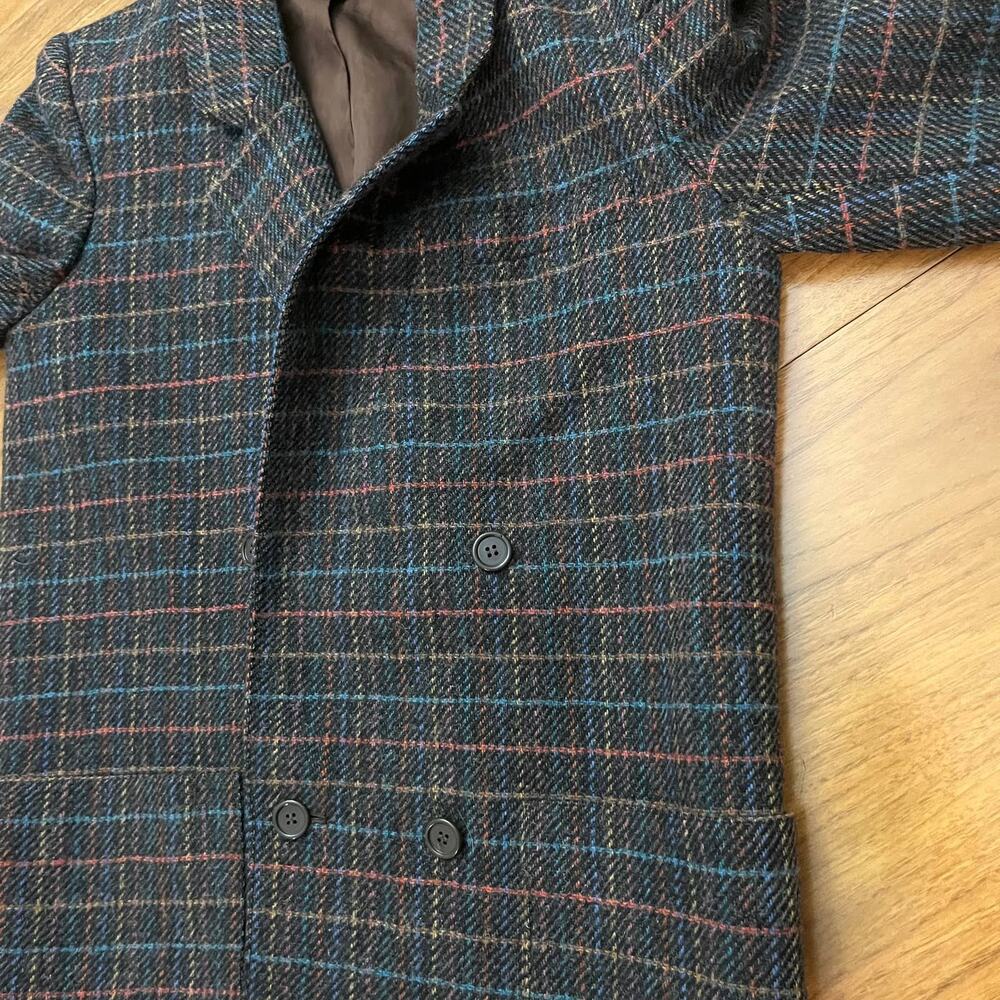 Vintage Peabody House Wool Blazer Size 7 8 Charcoal Multi Stripe - Picture 6 of 10